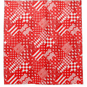 Design des Patchwork-Designs für Red White Mixed P Duschvorhang (Vorderseite)