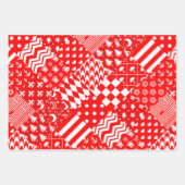 Design des Patchwork-Designs für Red White Mixed P Geschenkpapier Set (Vorderseite 2)