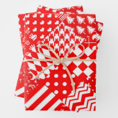 Design des Patchwork-Designs für Red White Mixed P Geschenkpapier Set (Beispiel)