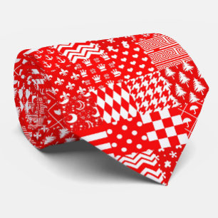 Design des Patchwork-Designs für Red White Mixed P Krawatte