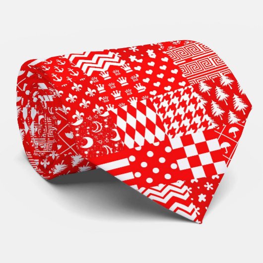Design des Patchwork-Designs für Red White Mixed P Krawatte