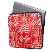 Design des Patchwork-Designs für Red White Mixed P Laptopschutzhülle (Vorderseite Links)