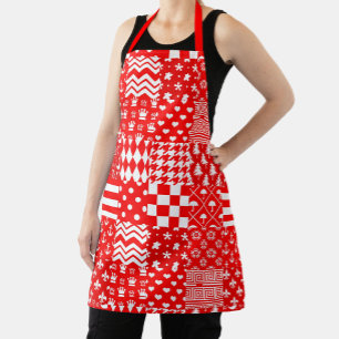 Design des Patchwork-Designs für Red White Mixed P Schürze