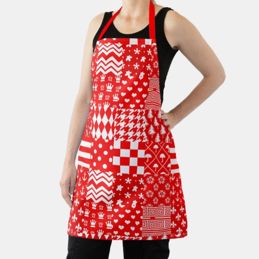 Design des Patchwork-Designs für Red White Mixed P Schürze