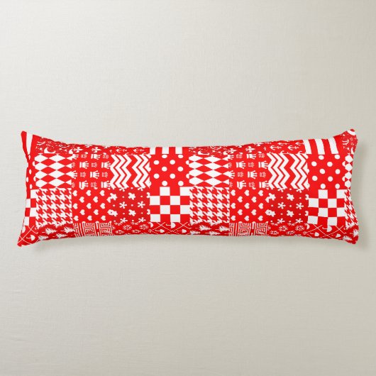 Design des Patchwork-Designs für Red White Mixed P Seitenschläferkissen (Vorderseite)