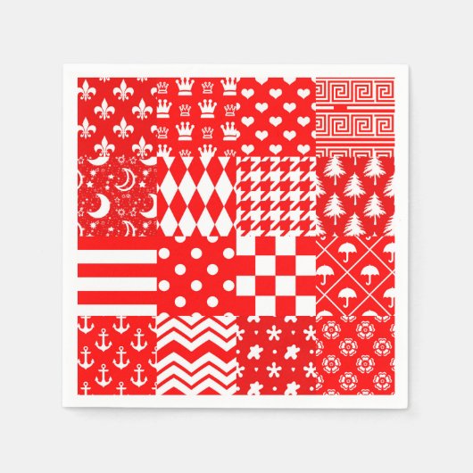 Design des Patchwork-Designs für Red White Mixed P Serviette (Vorderseite)