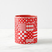 Design des Patchwork-Designs für Red White Mixed P Tasse (Zentrum)