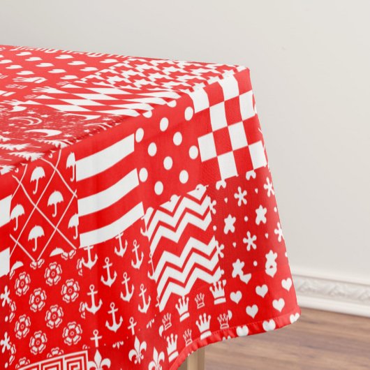 Design des Patchwork-Designs für Red White Mixed P Tischdecke