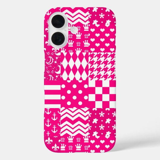 Design des Patchwork-Designs in rosa, gemischten M Case-Mate iPhone Hülle (Rückseite)