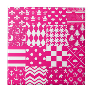 Design des Patchwork-Designs in rosa, gemischten M Fliese