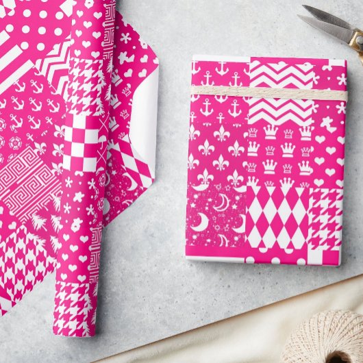 Design des Patchwork-Designs in rosa, gemischten M Geschenkpapier