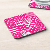 Design des Patchwork-Designs in rosa, gemischten M Getränkeuntersetzer (Linke Seite)