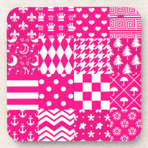Design des Patchwork-Designs in rosa, gemischten M Getränkeuntersetzer