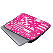 Design des Patchwork-Designs in rosa, gemischten M Laptopschutzhülle (Vorne Knopf)