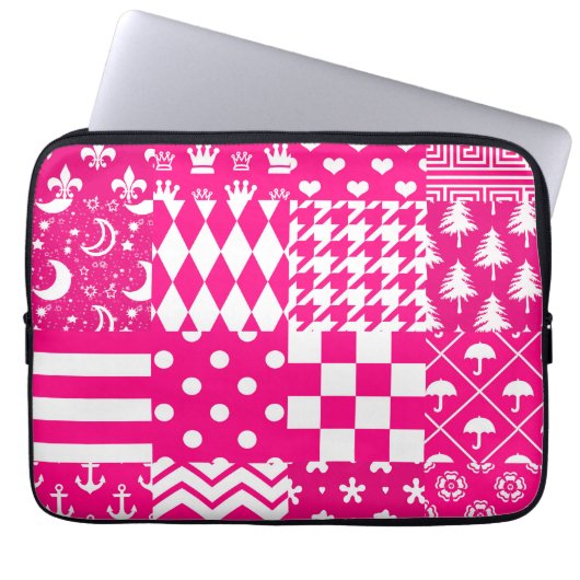 Design des Patchwork-Designs in rosa, gemischten M Laptopschutzhülle (Vorderseite)