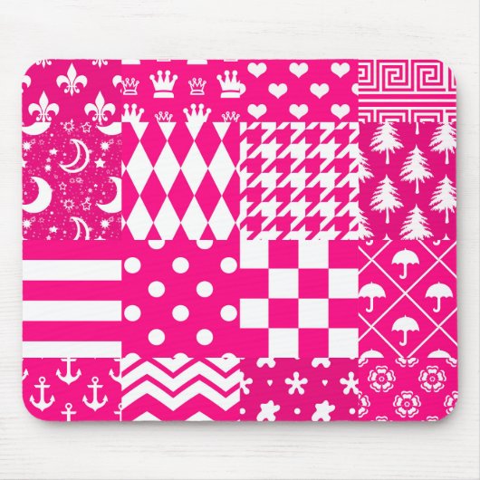 Design des Patchwork-Designs in rosa, gemischten M Mousepad (Vorne)