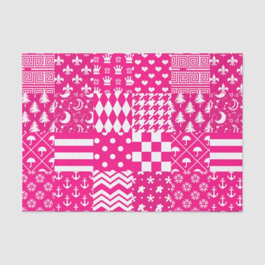 Design des Patchwork-Designs in rosa, gemischten M Seidenpapier (Vorderseite)