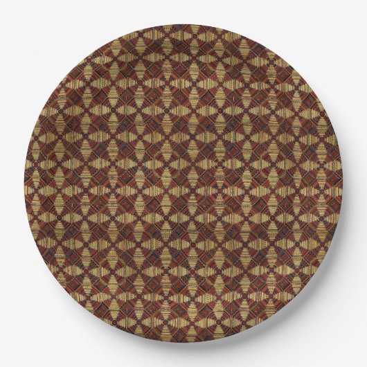 Design des Patchwork-Patchworks für Ananas Pappteller (Vorderseite)