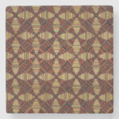 Design des Patchwork-Patchworks für Ananas Steinuntersetzer (Vorderseite)