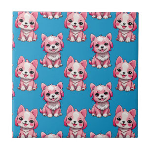 Design des Pink Puppy Docks - Blau Fliese