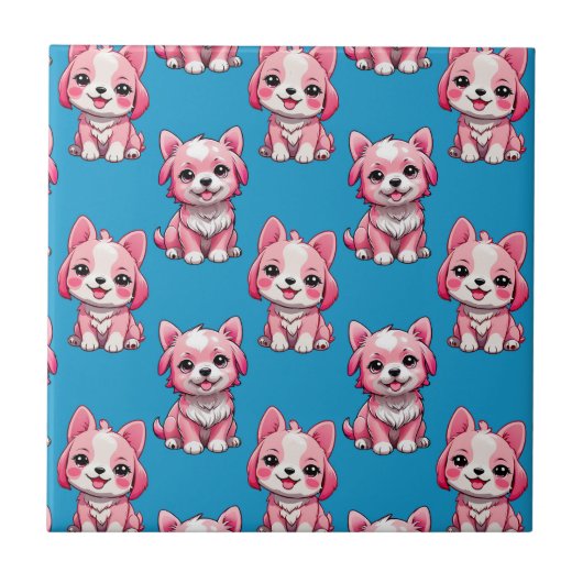 Design des Pink Puppy Docks - Blau Fliese (Vorderseite)