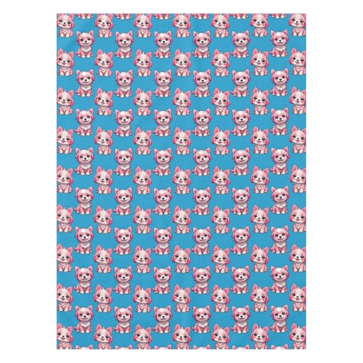 Design des Pink Puppy Docks - Blau Tischdecke (Vorderseite)