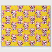 Design des Pink Puppy Docks - Gelb Geschenkpapier (Flach)