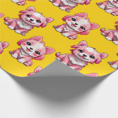 Design des Pink Puppy Docks - Gelb Geschenkpapier (Ecke)
