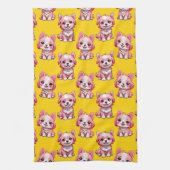 Design des Pink Puppy Docks - Gelb Geschirrtuch (Vertikal)