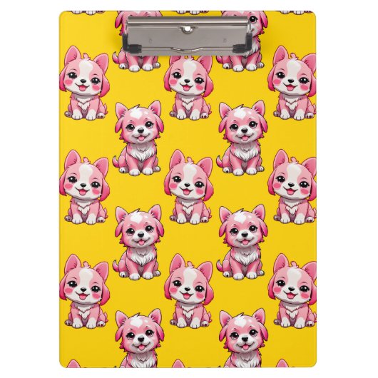 Design des Pink Puppy Docks - Gelb Klemmbrett (Vorderseite)