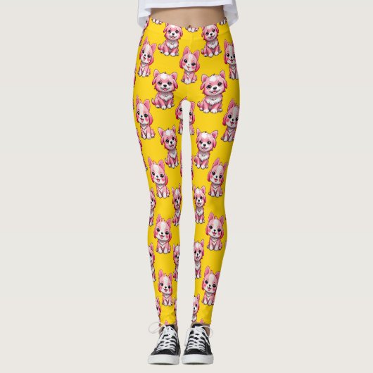 Design des Pink Puppy Docks - Gelb Leggings (Vorderseite)