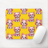 Design des Pink Puppy Docks - Gelb Mousepad (Mit Mouse)