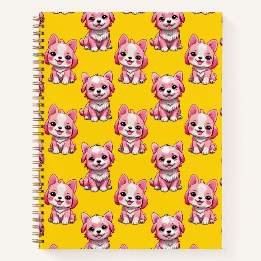 Design des Pink Puppy Docks - Gelb Notizblock (Vorderseite)