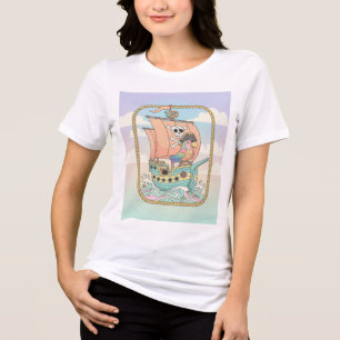 Design des Piratenschiffs und des Parrot-T - Shirt