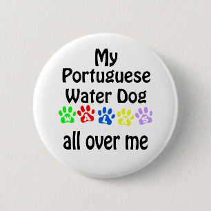 Design des portugiesischen Wasserhundes Button
