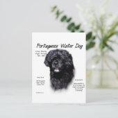 Design des portugiesischen Wasserhundes Postkarte (Stehend Vorderseite)