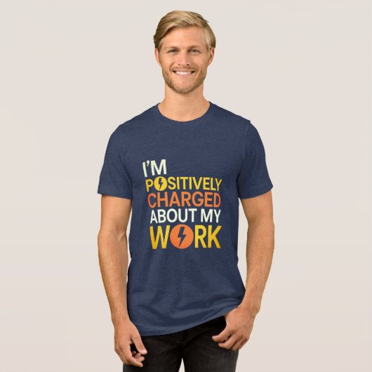 Design des positiv geladenen elektrischen Blitzes Tri-Blend Shirt (Vorderseite voll)