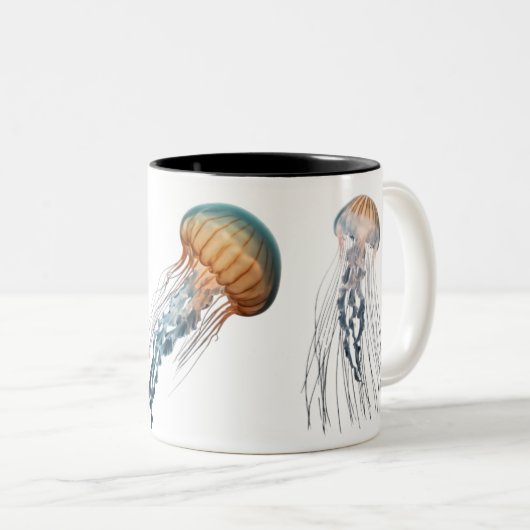 Design des Quallencup-Designs Zweifarbige Tasse (VorderseiteRechts)