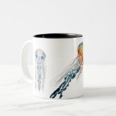 Design des Quallencup-Designs Zweifarbige Tasse (Vorderseite Links)