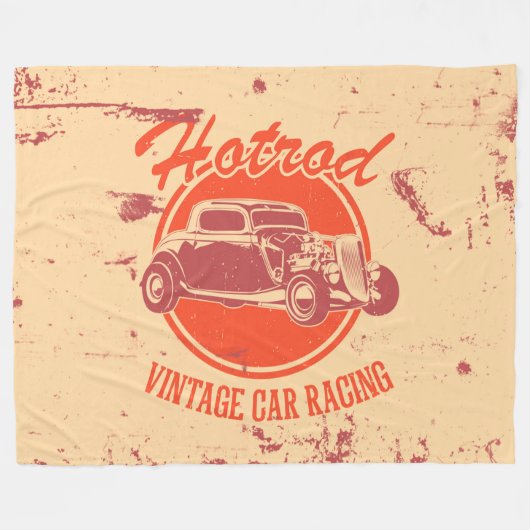 Design des Retro-Autos Fleecedecke (Vorderseite (Horizontal))