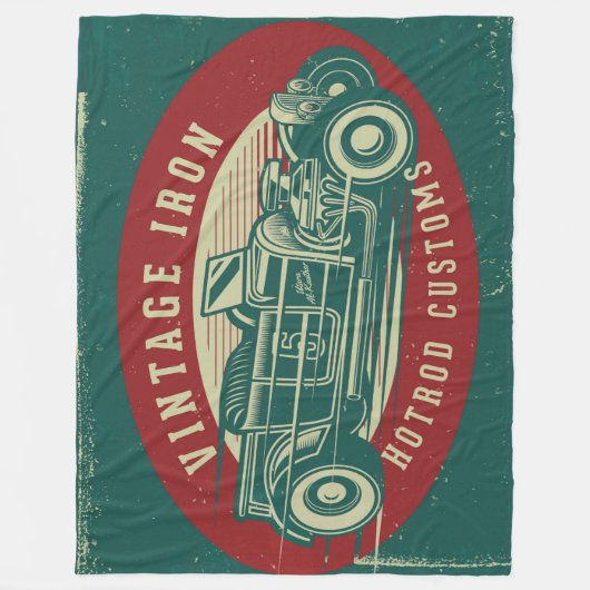 Design des Retro-Autos Fleecedecke (Vorderseite)