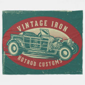 Design des Retro-Autos Fleecedecke (Vorderseite (Horizontal))