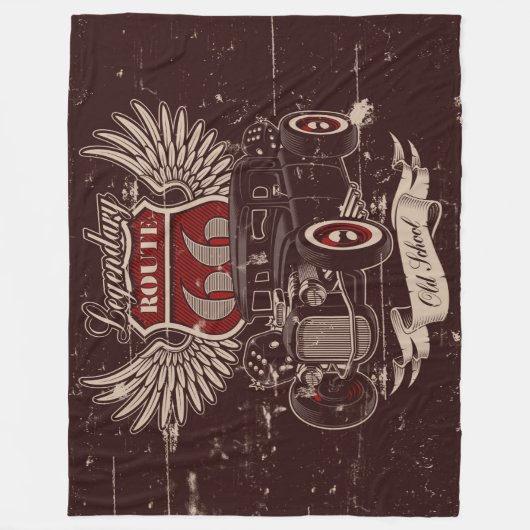 Design des Retro-Autos Fleecedecke (Vorderseite)