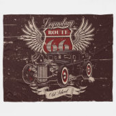 Design des Retro-Autos Fleecedecke (Vorderseite (Horizontal))