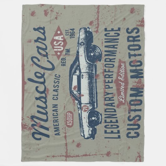 Design des Retro-Autos Fleecedecke (Vorderseite)