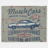 Design des Retro-Autos Fleecedecke (Vorderseite (Horizontal))