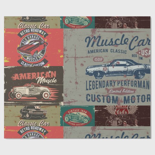 Design des Retro-Autos Geschenkpapier (Flach)
