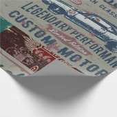 Design des Retro-Autos Geschenkpapier (Ecke)