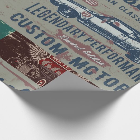 Design des Retro-Autos Geschenkpapier (Ecke)