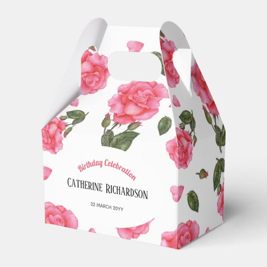 Design des rosa-rosa-Shabby Chic Geschenkschachtel (Vorderseite)